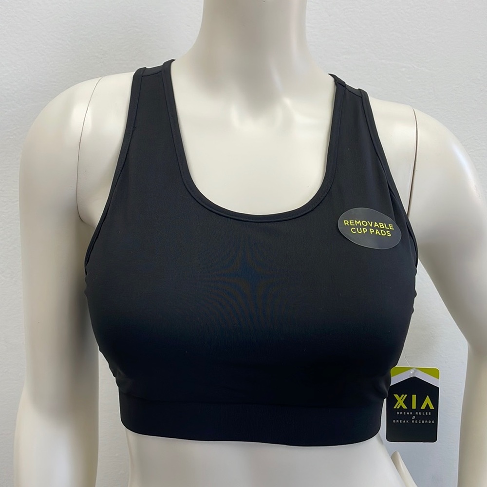 NWT • Black Mesh Back Sports Bra